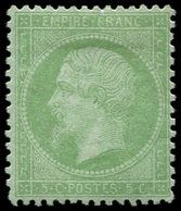 * EMPIRE LAURE - 35    5c. Vert Pâle Sur Bleu, Inf. Pelurage Mais Jolie Nuance Et Bon Centrage, TB. C - 1863-1870 Napoléon III Lauré