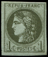 * EMISSION DE BORDEAUX - 39Ab  1c. Olive Foncé, R I, TB - 1870 Bordeaux Printing