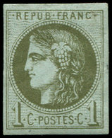 * EMISSION DE BORDEAUX - 39C   1c. Olive, R III, TB - 1870 Bordeaux Printing