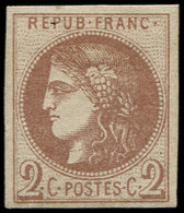 * EMISSION DE BORDEAUX - 40Aa  2c. Chocolat, R I, Frais Et TB - 1870 Bordeaux Printing