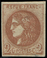 * EMISSION DE BORDEAUX - 40B   2c. Brun-rouge, R II, TB - 1870 Bordeaux Printing