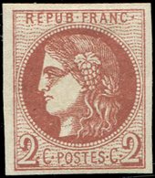 * EMISSION DE BORDEAUX - 40Bf  2c. ROUGE-BRIQUE FONCE, Frais, Belle Nuance Certifiée, TB. Br - 1870 Emisión De Bordeaux