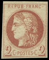 (*) EMISSION DE BORDEAUX - 40Af  2c. Chocolat Clair, R I, Impression Fine De Tours, TB, Cote Maury - 1870 Emisión De Bordeaux