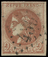 EMISSION DE BORDEAUX - 40B   2c. Brun Rouge, R II, Obl. GC, TB. J - 1870 Emisión De Bordeaux