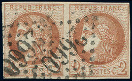 EMISSION DE BORDEAUX - 40B   2c. Brun-rouge, R II, PAIRE Obl. GC 2660, TB - 1870 Bordeaux Printing