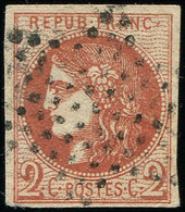 EMISSION DE BORDEAUX - 40Ba  2c. ROUGE-BRIQUE, R II, Oblitéré ETOILE, TTB - 1870 Bordeaux Printing