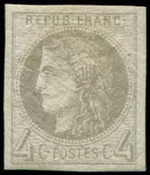 * EMISSION DE BORDEAUX - 41B   4c. Gris, R II, TB. C - 1870 Bordeaux Printing
