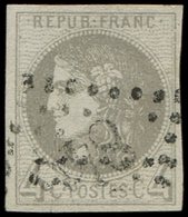 EMISSION DE BORDEAUX - 41B   4c. Gris, R II, Oblitéré GC, TB - 1870 Bordeaux Printing