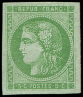 ** EMISSION DE BORDEAUX - 42B   5c. Vert-jaune R II, Superbe - 1870 Emisión De Bordeaux