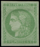 * EMISSION DE BORDEAUX - 42B   5c. Vert Jaune, R II, 3e état, TB - 1870 Emisión De Bordeaux