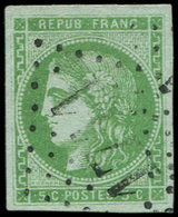 EMISSION DE BORDEAUX - 42B   5c. Vert Jaune, R II, Obl. GC Léger 1711, TTB. Br - 1870 Emisión De Bordeaux