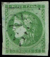 EMISSION DE BORDEAUX - 42Ba  5c. Vert-jaune Foncé, R II, Belles Marges, Oblitéré GC, TTB - 1870 Emisión De Bordeaux