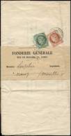 Let CERES DENTELE - 50 Et 51, 1c. Et 2c. Obl. Càd Pal. Du Luxembourg 7/1/73 S. Imprimé Complet Sous Bande, TB - 1849-1876: Classic Period