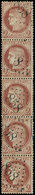 CERES DENTELE - 51    2c. Rouge-brun, BANDE De 5 Verticale Obl. GC 858, TB - 1849-1876: Classic Period