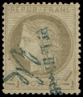 CERES DENTELE - 52    4c. Gris, Oblitération Fiscale En Bleu, TB - 1849-1876: Periodo Classico