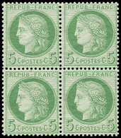 ** CERES DENTELE - 53    5c. Vert-jaune Sur Azuré, BLOC De 4, TB - 1849-1876: Periodo Clásico
