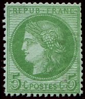 * CERES DENTELE - 53    5c. Vert-jaune Sur Azuré, Qqs Dents Un Peu élimées, Aspect TB - 1849-1876: Periodo Classico