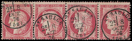 CERES DENTELE - 57   80c. Rose, BANDE De 4 Obl. Càd St SAULGE 8/10/76, TB - 1849-1876: Periodo Classico