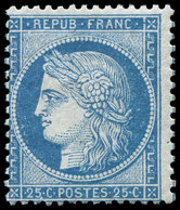 ** CERES DENTELE - 60B  25c. Bleu, T II, Très Lég. Adh., Timbre RR Neuf, TB - 1849-1876: Periodo Classico