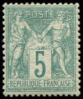 * TYPE SAGE - 64    5c. Vert, Gomme Altérée, Sinon TB. C - 1876-1878 Sage (Type I)