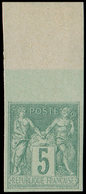 (*) TYPE SAGE - 75a   5c. Vert, NON DENTELE, Bdf, TB - 1876-1878 Sage (Type I)