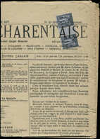 Let TYPE SAGE SUR LETTRES - N°83 PAIRE Intervalle Obl. TYPO Sur Journal "LA CHRONIQUE CHARENTAISE" Du 28/10/77, Superbe - 1877-1920: Semi Modern Period