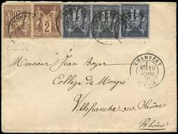 Let TYPE SAGE SUR LETTRES - N°83 (3), 85 Et CG N°34 Obl. Càd T17 CHAMBERY 10/3/78 S. Env., TB - 1877-1920: Semi Modern Period