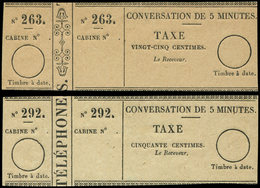 (*) TELEPHONE - Téléphone 1/2 : 25c. Et 50c. Noir Sur Bulle, TB - Telegraph And Telephone