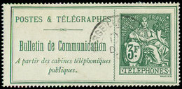 TELEPHONE - Téléphone 30 : 3f. Vert, Oblitéré, TB - Telegramas Y Teléfonos