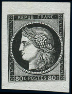 (*) ESSAIS -  57 : 80c., épreuve En Noir (23 X 30 Mm), TB - Other & Unclassified