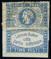 (*) ESSAIS -  1850 : Projet Morel, 20c. Bleu, Percé En Lignes Au Centre, B/TB - Other & Unclassified