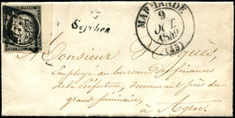 Let OBLITERATIONS PAR DEPARTEMENTS - 45/LOT & GARONNE N°3 Bord De Feuille, Obl. GRILLE S. LAC, Càd T13 MARMANDE 9/10/49  - 1849-1876: Classic Period