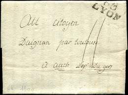 Let OBLITERATIONS PAR DEPARTEMENTS - 68/RHONE MP 68/LYON 23 Mm S. LAC 12/8/1800, TTB - Other & Unclassified