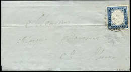 Let DUCHE DE SAVOIE - Oblitérations Sur Timbres Sardes N°12 20c. Bleu, Pli D'archive, Oblitéré Càd Sarde S. GINGOLPH 6/3 - 1849-1876: Classic Period