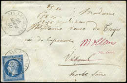 Let DUCHE DE SAVOIE - Oblitérations Sur Timbres Français N°14A Obl. Càd Sarde AIX Les BAINS 25/8/60 S. Env., TTB, Cote C - 1849-1876: Classic Period