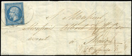 Let DUCHE DE SAVOIE - Oblitérations Sur Timbres Français N°14 Obl. Càd Sarde DOUVAINE 15/9/60 Sur LAC, Arr. THONON 16/9, - 1849-1876: Classic Period