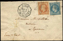 Let LETTRES DE PARIS - N°29B Et 31 Défx, Obl. Etoile 1 S. Env., Càd Octog. De LEX PL. De La BOURSE E2 9/11/69, B/TB - 1849-1876: Periodo Clásico