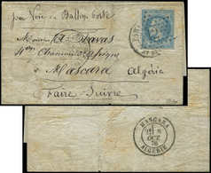 Let BALLONS MONTES - N°29 Obl. Etoile 12 S. LSC, Càd Bt Beaumarchais 28/9/70, Arr. MASCARA, TB. C. LES ETATS-UNIS - Guerra De 1870