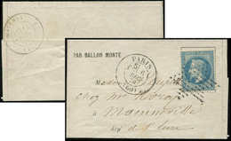 Let BALLONS MONTES - N°29B Obl. Etoile S. LSC Formule, Càd PARIS 1/5 6/12/70, Arr. MAINNEVILLE 15/12, TB. LE DENIS PAPIN - War 1870