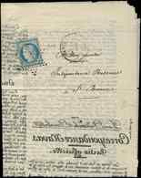 Let BALLONS MONTES - N°37 (dent Courte) Obl. Etoile S. Correspondance HAVAS, Càd PARIS 11/12/70 Pour L'Indépendance Bret - Guerra De 1870