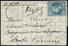 Let BALLONS MONTES - N°29B Obl. Etoile 2 S. LAC, Càd R. St Lazare 26/12/70, Arr. BAGNERES De BIGORRE 31/12, TB. LE TOURV - War 1870