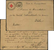 Let Guerre De 1870 -  N°30 Obl. Càd T16 LYON 28/11/70 S. Carte Avec Cachet Croix Rouge Comité De Secours Pour Les Blessé - Guerra De 1870