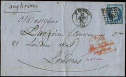 Let DESTINATIONS - N°14B Obl. PC 3053 S. LAC, Càd T15 St ETIENNE, RR Griffe "Affranchissement/insuffisant" En Rouge, Arr - 1849-1876: Classic Period