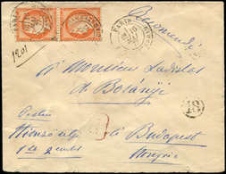 Let DESTINATIONS - N°38 PAIRE Obl. Càd R. D'Amsterdam 16/5/77 S. Env. Rec., Arr. BUDAPEST 27/5, TB - 1849-1876: Classic Period