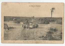 Cpa Le Maroc Illustré En Colonne Un Convoi De Train Passant L'oued Ed Photo Schmitt Frères Rabat - Autres & Non Classés