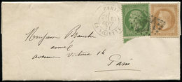 Let AFFRANCHISSEMENTS DE SEPTEMBRE 1871 - N°20 Et 28B Obl. GC 4277 S. LAC, Càd LA VILLETTE 13/9/71, Lettre Locale, TTB - 1849-1876: Classic Period