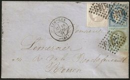 Let AFFRANCHISSEMENTS DE SEPTEMBRE 1871 - N°37, 39 Et 41B Obl. GC 2049 S. LAC, Càd T17 LIMOGES 18/9/71, TTB TRICOLORE - 1849-1876: Periodo Clásico