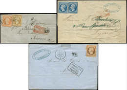 Let POSTE MARITIME - Paquebot PHASE, 3 Lettres Affr. Différents, 1865-66, TB - Maritime Post