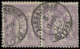 BUREAUX FRANCAIS A L'ETRANGER - N°95 PAIRE Obl. Càd ALEXANDRIE 3/4/92, TB - 1849-1876: Periodo Clásico