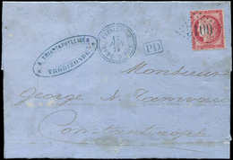 Let BUREAUX FRANCAIS A L'ETRANGER - N°57 Obl. GC 5100 S. LAC, Càd TREBIZONDE 13/6/74, Le Tout En Bleu, Superbe - 1849-1876: Classic Period